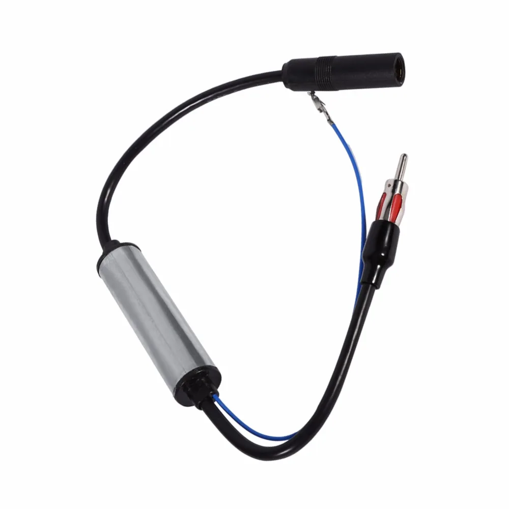 Car Antenna Plug Radio FM Inline Signal Amplifier Booster Extension Cable Black