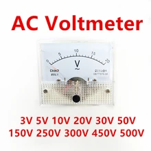 85L1 AC аналоговый измеритель напряжения панель 3 в 5 в 10 в 20 в 50 в 150 в 250 в 300 в 500 в датчик напряжения механический вольтметр