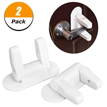 

2Pc Baby Safety Lock Door Lever Home Newborn Kids Children Protection Doors Handle Universal Adhesive Compatible Professional