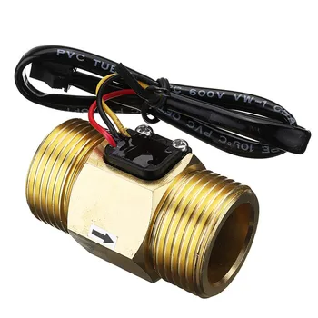 

New Arrival 2018 G1" DN25 Copper Water Flow Sensor DC5V High Quality Hall Effect Pulses Output 4~45L/min Liquid Switch Flowmeter