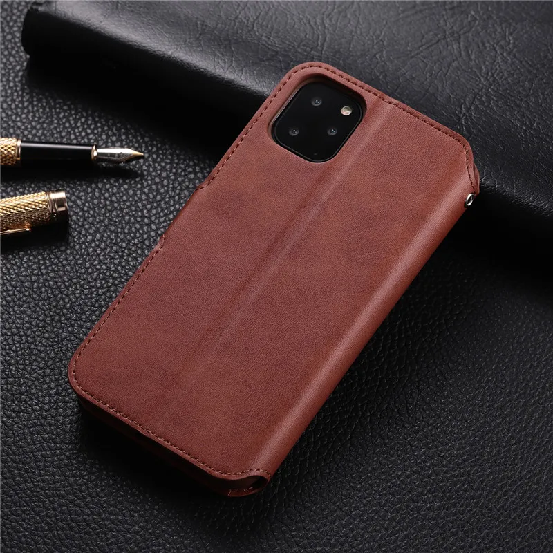 Для IPhone 11 Pro 5,8 дюймов чехол книжка Флип PU кожаный бумажник Чехлы Флип Для IPhone 11 Pro Мягкая силиконовая задняя крышка Держатель для карт