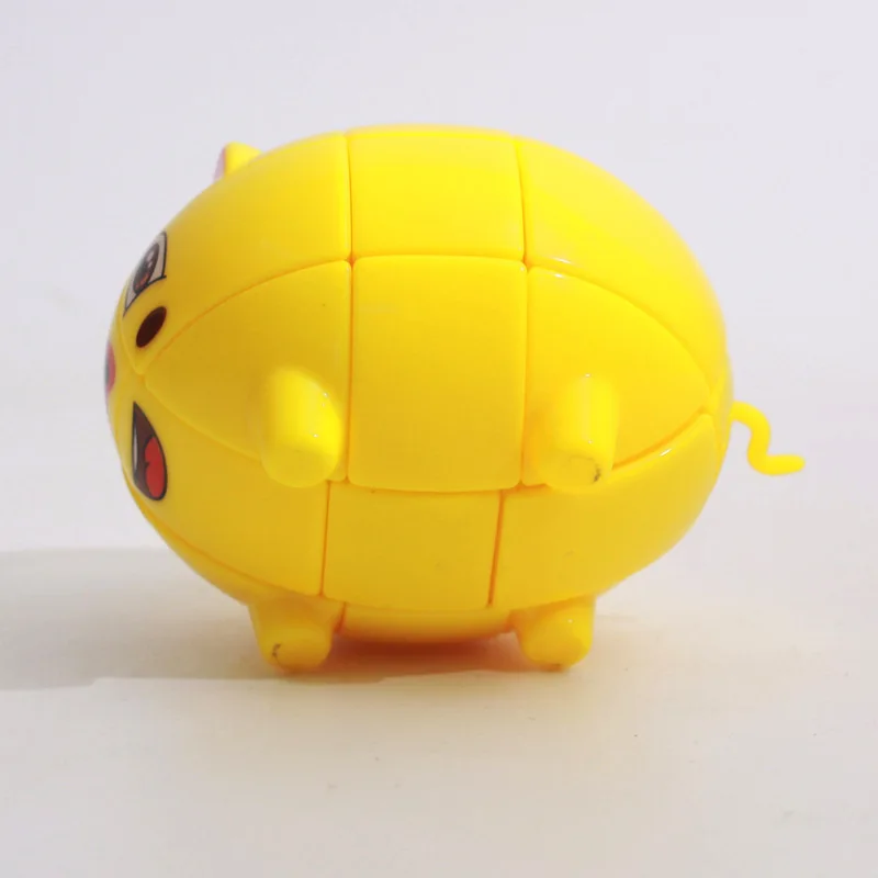 Свинья волшебный куб 3x3 форма головоломка желтый Начинающий Ранние развивающие игрушки для детей Cubo Magico 1 шт