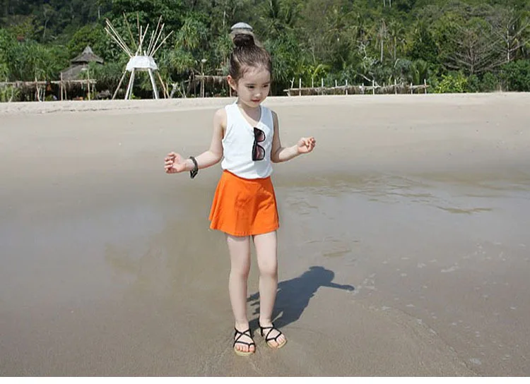 

New Style Summer Korean-style Children Girls Anti-Exposure Base Solid Color Candy-Colored Culottes