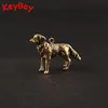 Solid Brass Golden Retriever Dog Figures Key Chain Pendants Jewelry Chinese Zodiac Animal Puppy Keychain Hanging Trinkets Copper ► Photo 1/6