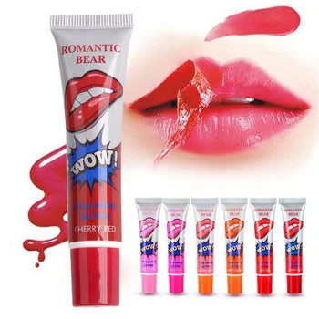 Amazing 6 Colors Peel Off Liquid Lipstick Waterproof Long Lasting Lip Gloss Lint Mask Makeup Tattoo Lipgloss Lipsticks Cosmetic 1