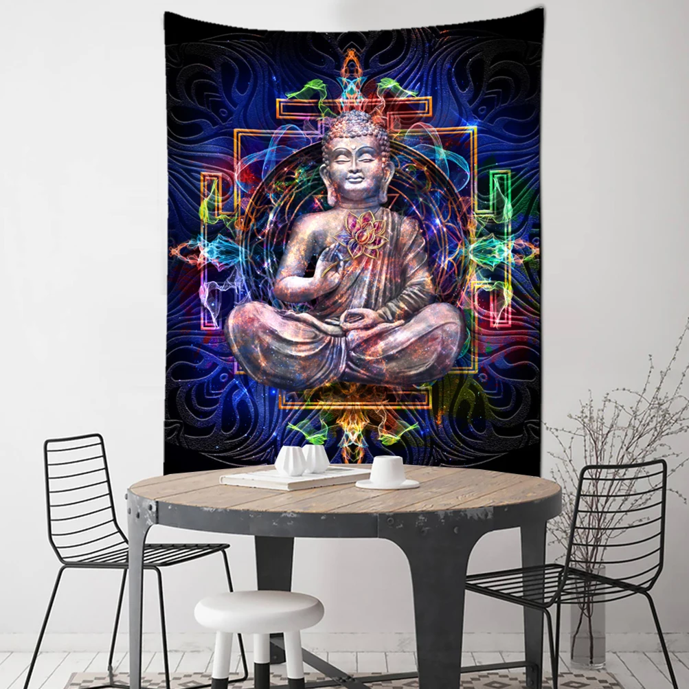Arazzo Murale KKPBHTYVG Buddha 3D 100x150 Cm – Tapestry Decorativo Per Soggiorno, Copriletto, Divisorio