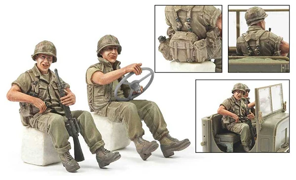 New Unassembled 1/35 modern Truck Driver Crews include 2 rest    Resin Figure Unpainted Model Kit