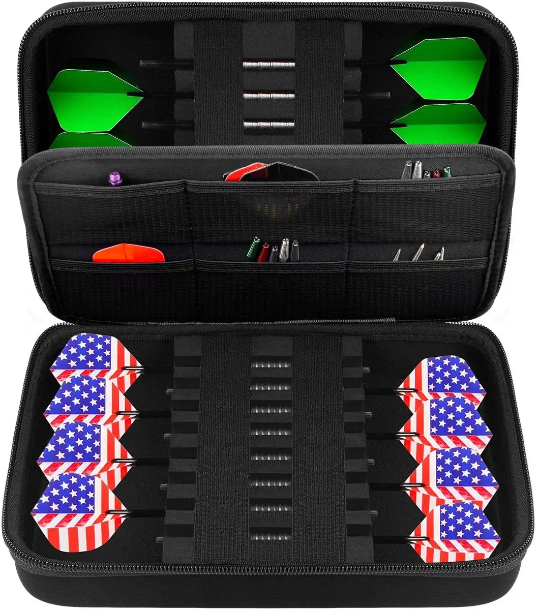 Dart Case for 16 Steel Tip and Soft Tip Darts, Dart Carrying Storage