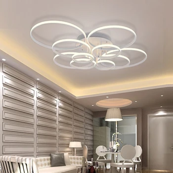 

Modern Led Ceiling Light White/Brown ceiling lamp Home Decor Lighting living room Bedroom light 3/5/7/9 rings hanging lamp