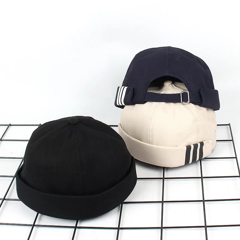 Полосатая кепка без козырьков для мужчин и женщин Landlord Street Ventilation Skull cap Sailor Байкерская Кепка хлопковая Повседневная Docker Матросская шляпа