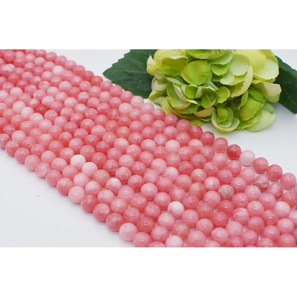 

Круглые бусины из родонита, натуральный гладкий камень 6-10 мм, для изготовления браслетов, ожерелий, ювелирных изделий «сделай сам», нитка 15 дюймов