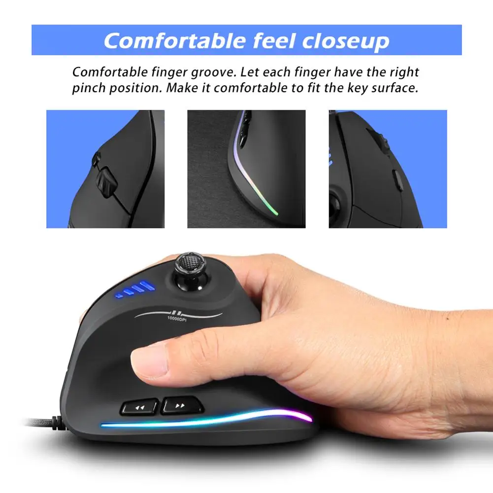 10000 dpi ajustável ergonômico gamer ratos
