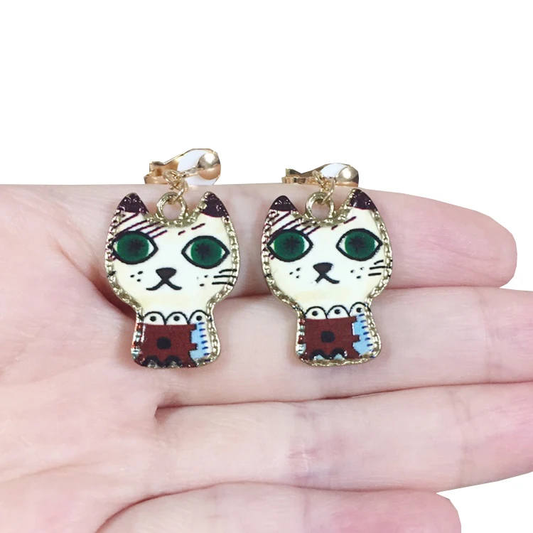 Drop White Cat Alloy Earrings Dangle Earring 2020 Fashion Jewelry For Women Girl New Style Cute Animal Accessories