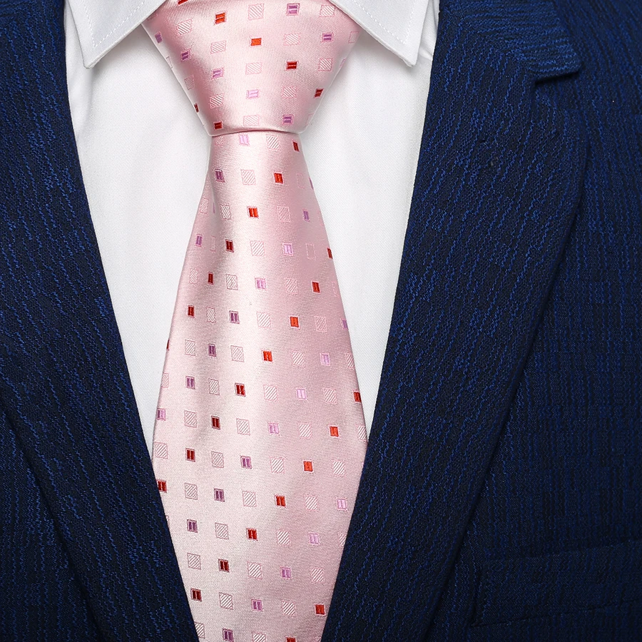 Men hot Pink Blue Silk Neck Ties For Men 10cm gentlemen neckties ties brand designers fashion Corbata Rosa Gravata