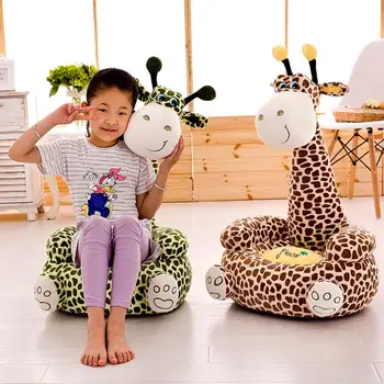 

2020 Newest Cute Giraffe Baby Sofa Seat Cover Learning To Sit Chair Case without Filler Soft Crystal Toddler Learning seat