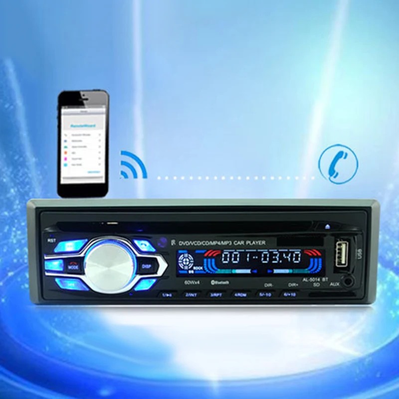 Автомобильный Радио Аудио стерео mp3 плееры DVD CD плеер 1Din 12 в автомобильный Handfree Indash Авторадио BT с пультом дистанционного управления DVD плеер 5014