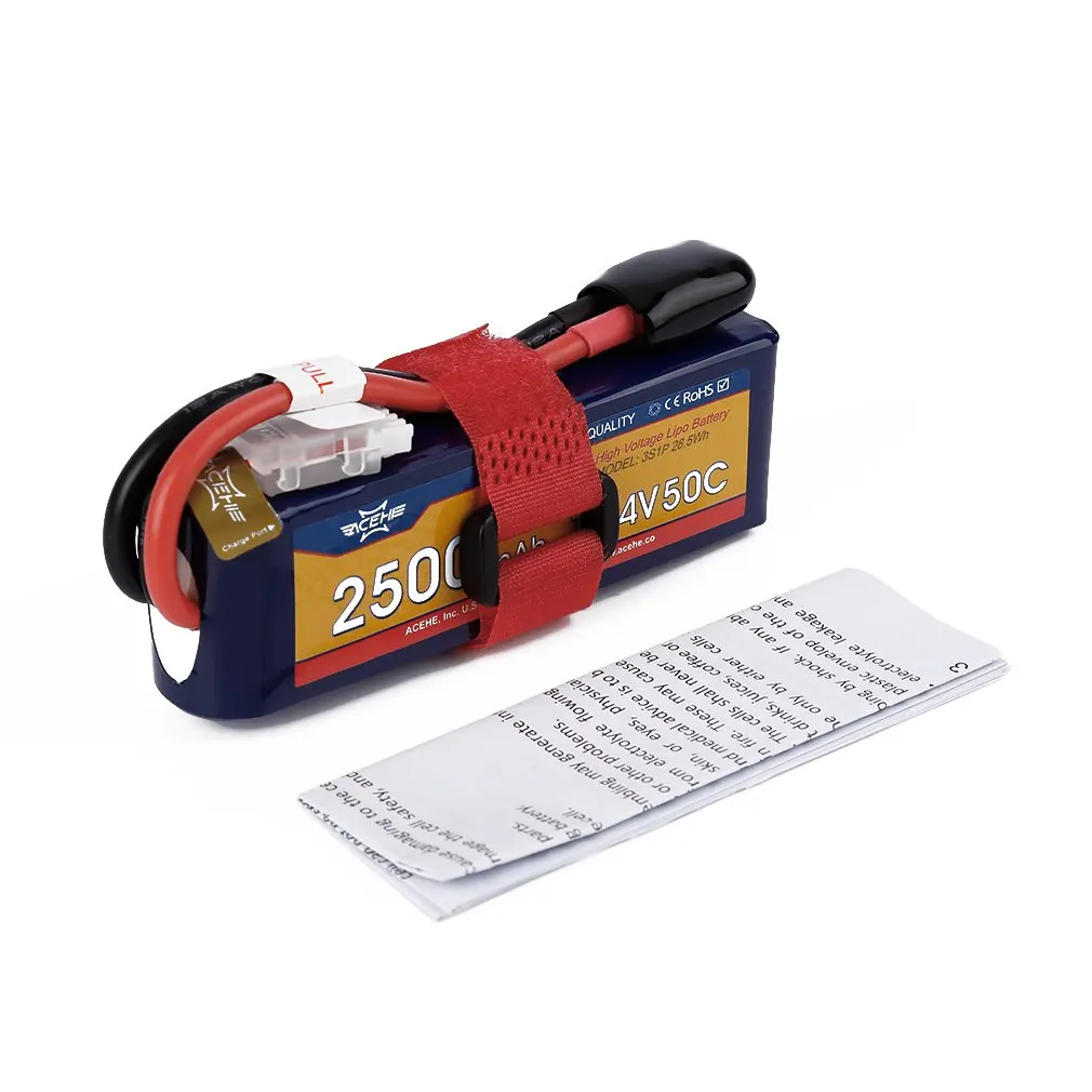 

1pcs ACEHE 11.4V 2500mAh 50C 3S1P 28.5Wh with XT60 Plug High Voltage Lipo Battery