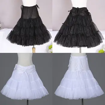 

Women Girls Tulle Petticoat Lolita Cosplay Pleated Ruffles Hoopless Underskirt
