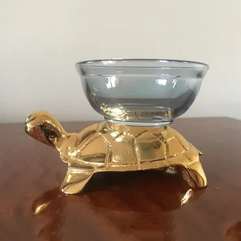 

Decorative glass bowl souvenir turtle gift for chocolate and candy service