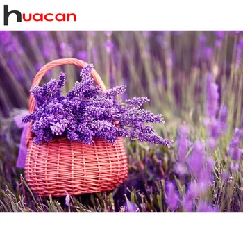 

Huacan Diamond Painting Full Square Flower Handmade Gift Mosaic Lavender Embroidery Decorations For Home Wall Art