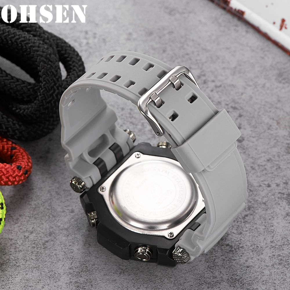 OHSEN, топ класса люкс, Relogio Masculino, часы для мужчин, Военный стиль, светодиодный, наручные часы, военные часы, мужские, водонепроницаемые, армейские, цифровые, мужские часы