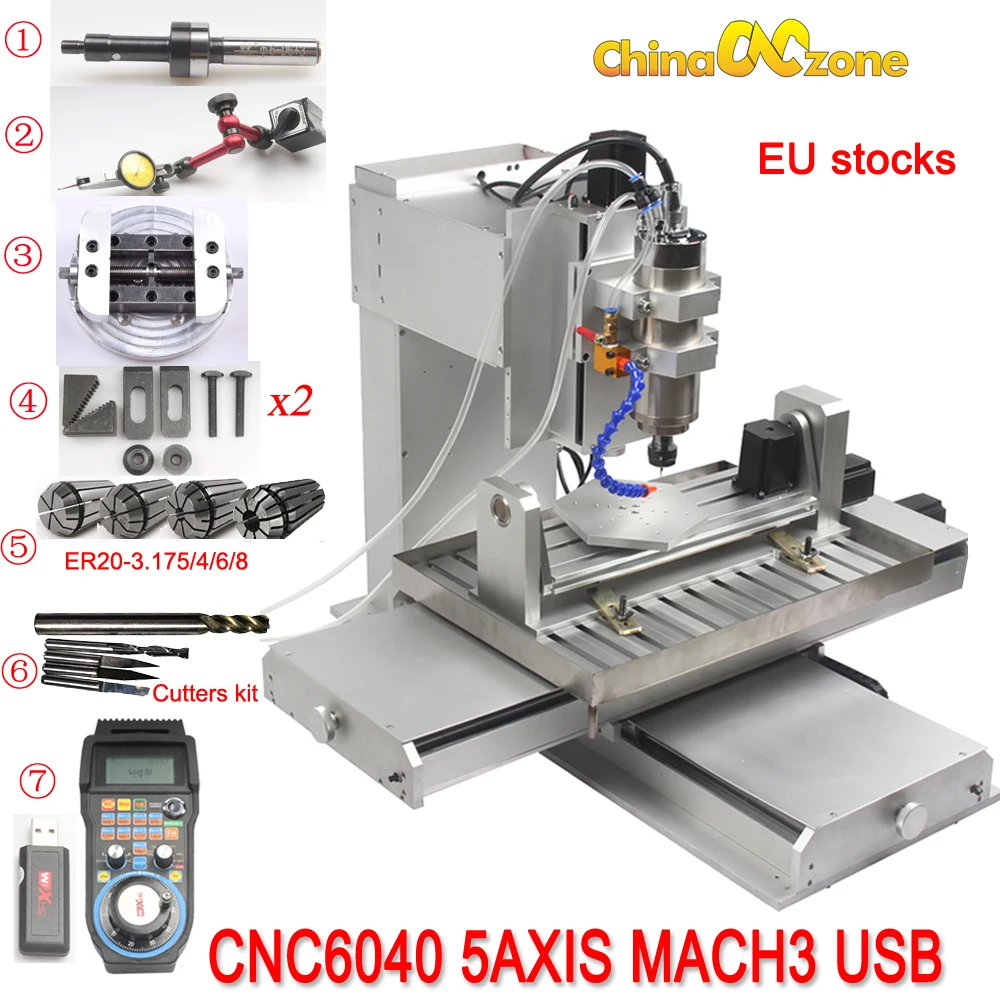 6040 5 осевой фрезерный станок с ЧПУ гравировальный станок с шариковым винтом CNC Тип стойки CNC Дерево Алюминий Медь Металл фрезерный станок с ЧПУ