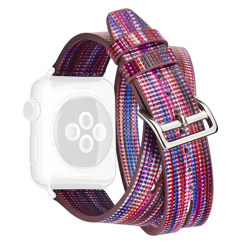 Падение для наручных часов Apple Watch серии 1/2/3/4/38 40 мм роскошный кожаный флэш браслет часы Straphigh качество