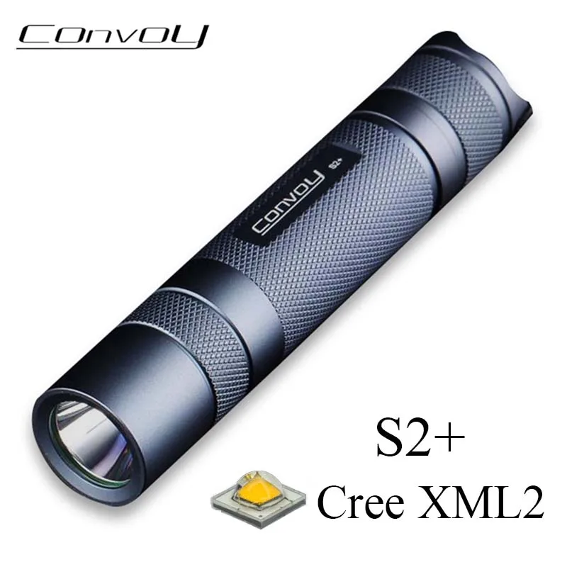 

Convoy S2+ with Cree XML2 Flashlight T6-3B 7135x8 Grey Lanterna LED Torch Head Light Camping Linterna Work Bike Light Latarka