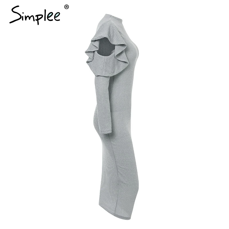 Женское зимнее длинное платье свитер Simplee сексуальное облегающее вязаное стрейч