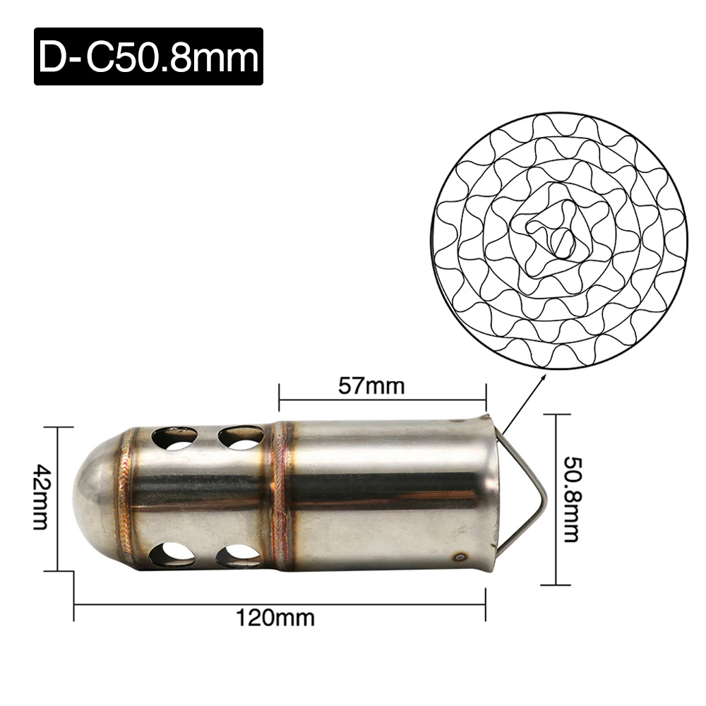 Alconstar-50,8 мм/60 мм мотоцикл выхлопной глушитель выхлопной трубы вставка Catalyst дБ убийца Шум Элиминатор трубы труба глушителя для Honda KTM - Цвет: D-C50.8