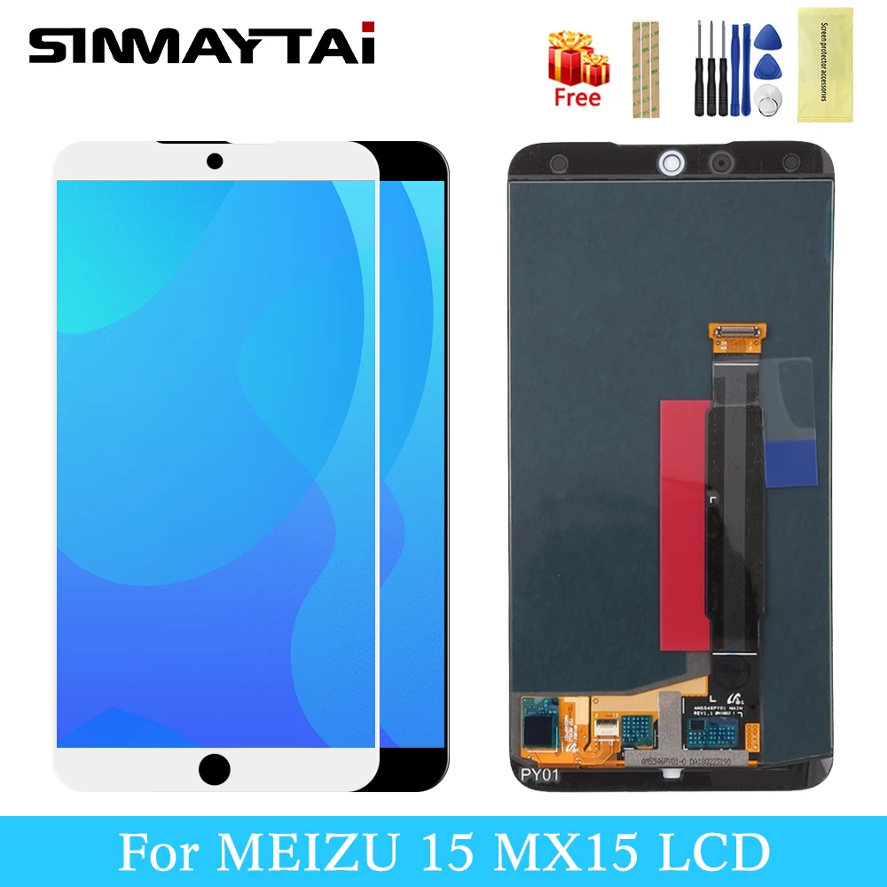 Sinmaytai Super AMOLED для 5,4" Meizu 15 MX 15 ЖК-экран с рамкой+ сенсорная панель дигитайзер Замена