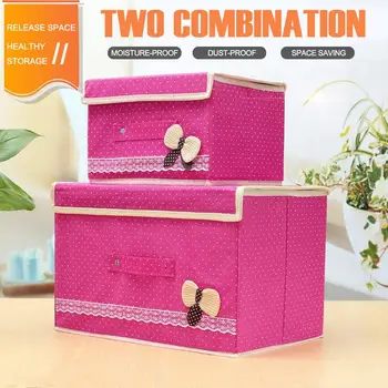 

Basket Bag Container Case Storage Box Folding Portable 2Pcs/Set Non-Woven Fabrics Desktop Home Space Saver Large Capacity