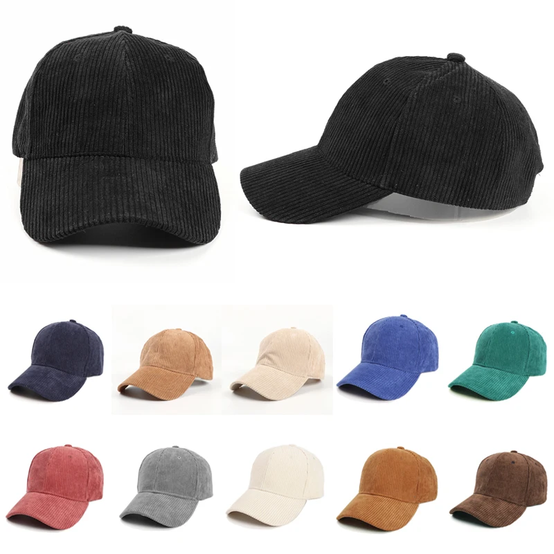 

Spring Autumn Corduroy Baseball Cap Unisex Vintage Baseball Hat Women Men Outdoor Adjustable Hip Hop Gorras Snapback