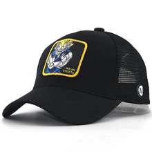 Модная сетчатая бейсбольная кепка dragon ball для лета, хлопковые регулируемые бейсболки с мультяшной вышивкой, спортивные кепки в стиле хип-хоп, унисекс