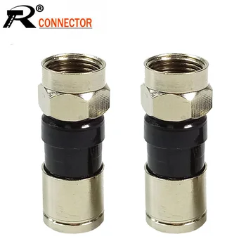 

10Pcs RG6 F Type Compression Snap Seal Plug Connector For Sky Satellite Virgin Cable Universal Waterproof RG6 Coax F Connector
