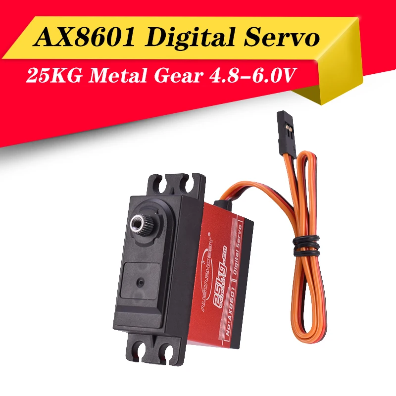 

AUSTARHOBBY AX8601 цифровой сервопривод 4,8-6,0 V 25 кг Водонепроницаемый с высоким крутящим моментом Шестерни для Traxxas HSP пульт ДУ для дистанционно управляемой машины лодки робот-самолет