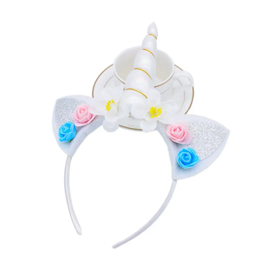 

New Hot Funny Single Horn Headband Halloween Party Horns Headband Hair Accessory Children Show Props Eight Colors Option