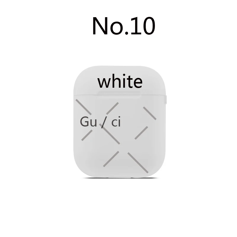 10 white Роскошный брендовый беспроводной чехол для наушников с Bluetooth для Airpods 1/2 сумка для зарядки наушников Аксессуары для Airpods чехол s - Цвет: 10 white