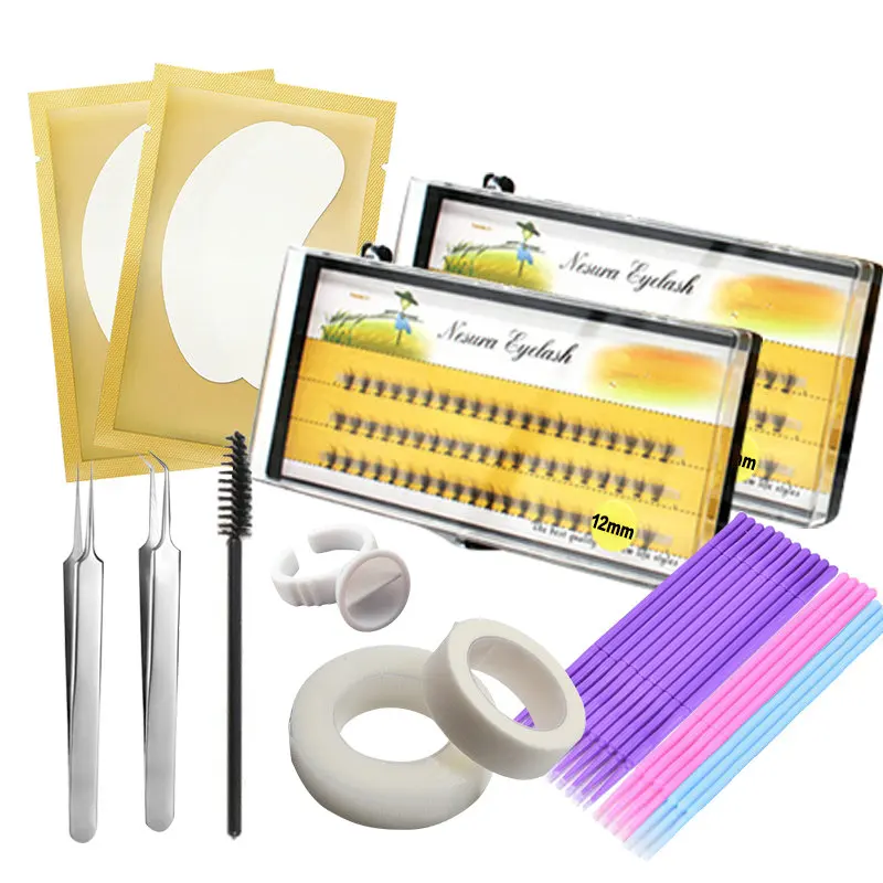 

316pcs False Eyelashes Extension Practice Exercise Makeup Set Grafting Lashes Under Eye Pads Tweezers Glue Ring Brush Tipe Kits