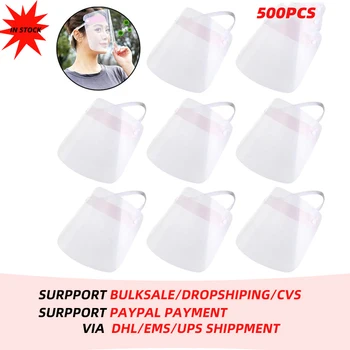 

500Pcs 20x 25cm Full Face Shield Clear Flip Up Visor Protection Safety Work Guard For Droplet Dust Oil Fume Protective Visor