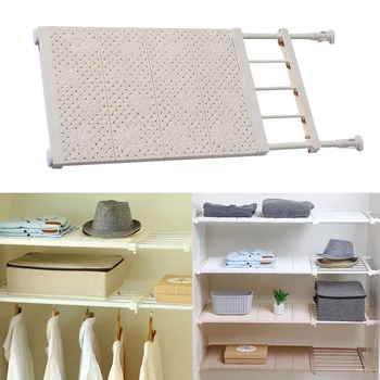 

Adjustable Shelf Closet Storage Rack Organizer Expandable for Kitchen Cupboard Wardrobe Bookcase LBShipping