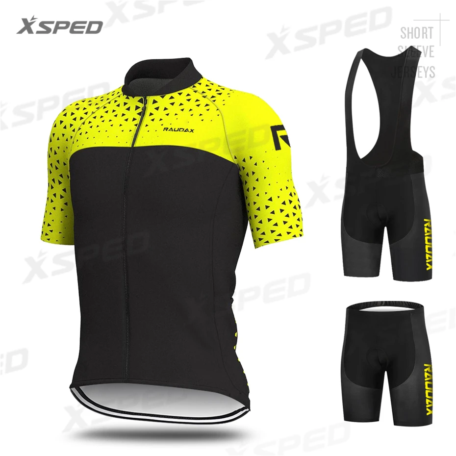 Cycling Clothing Men Short Sleeve Jersey Set Road Bike Uniform MTB Team Clothes Triathlon Skinsuit Summer Breathable Wear | Спорт и