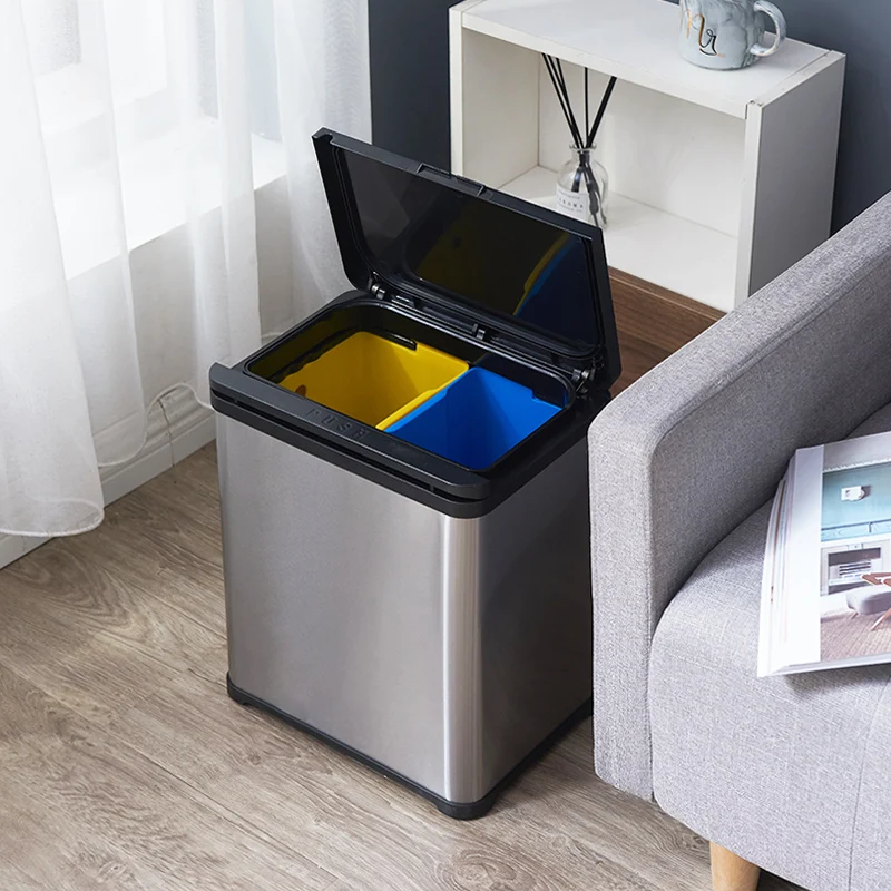 

Cubo De Basura Reciclar Compost Trash Can Zero Waste Stainless Steel Waste Bin Recycle Garbage Bag Trash Can Poubelle De Cuisine