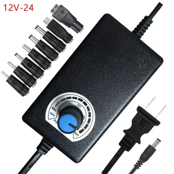 

36W Universal AC/DC Adapter Switching Power Supply with 8 Selectable Adapter Tips, Including Micro USB Plug, for 12V to 24V Hous