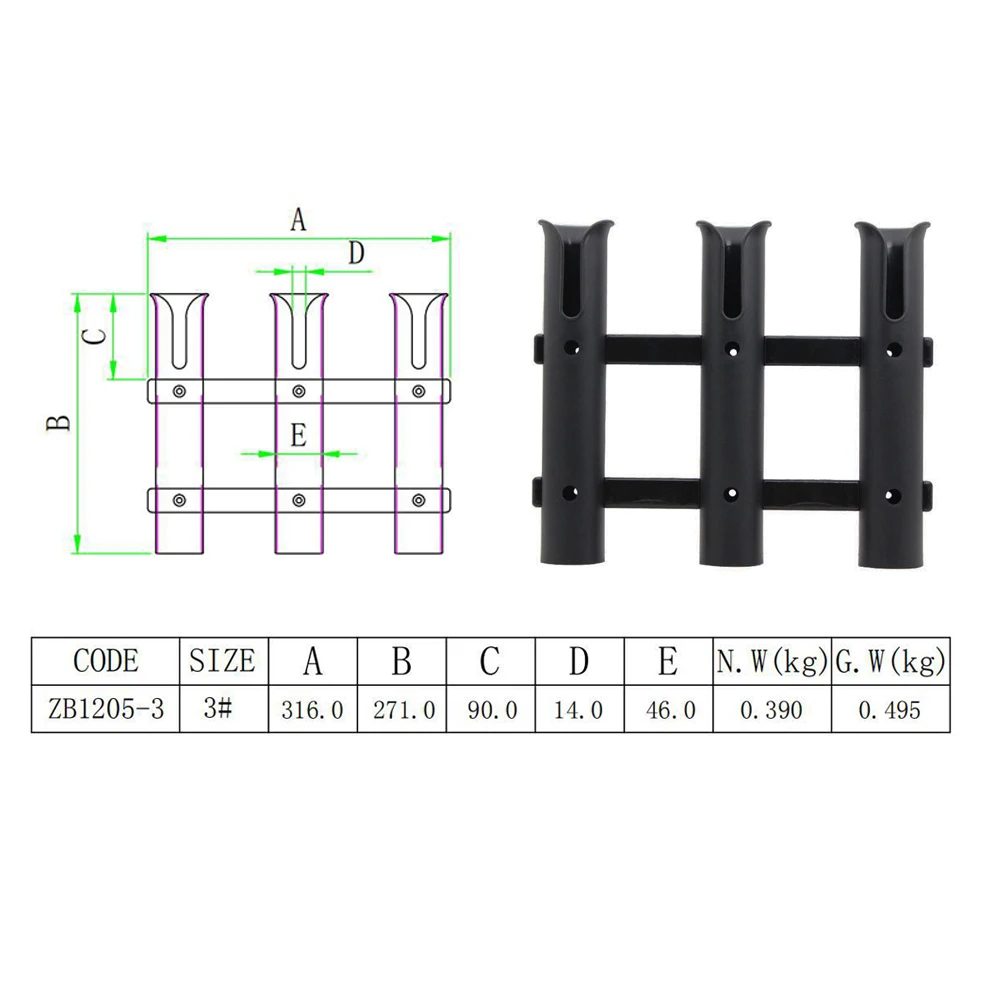 1PCS Plastic Fishing Boat Rod Pole Holder Marine Yacht Hardware