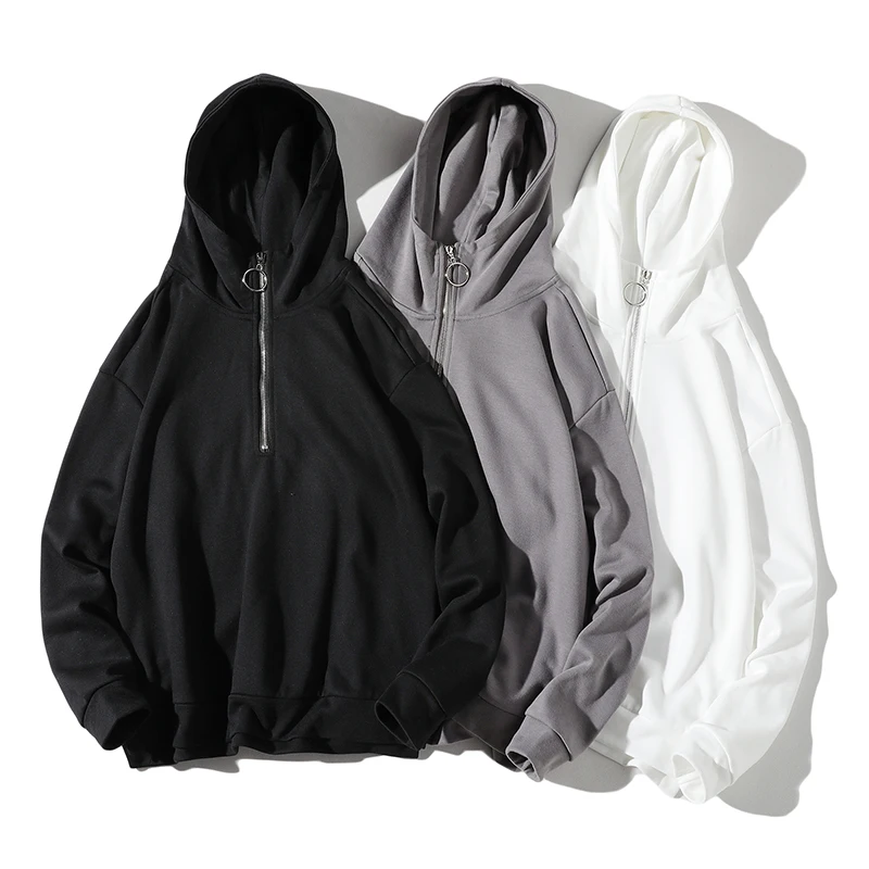 FUGOISM Polyester Pullover Coat Men Hoodie Hooded Solid Color Casual Cotton Sweatshirts Hip Hop Men's Street Style Hoodies