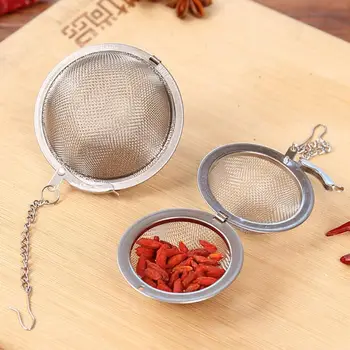 

3 Size Optional Stainless Steel Seasoning Ball Strainer Mesh Solid Spice Residue Filter Tea Infuser Tools Kitchen Gadgets TSLM1