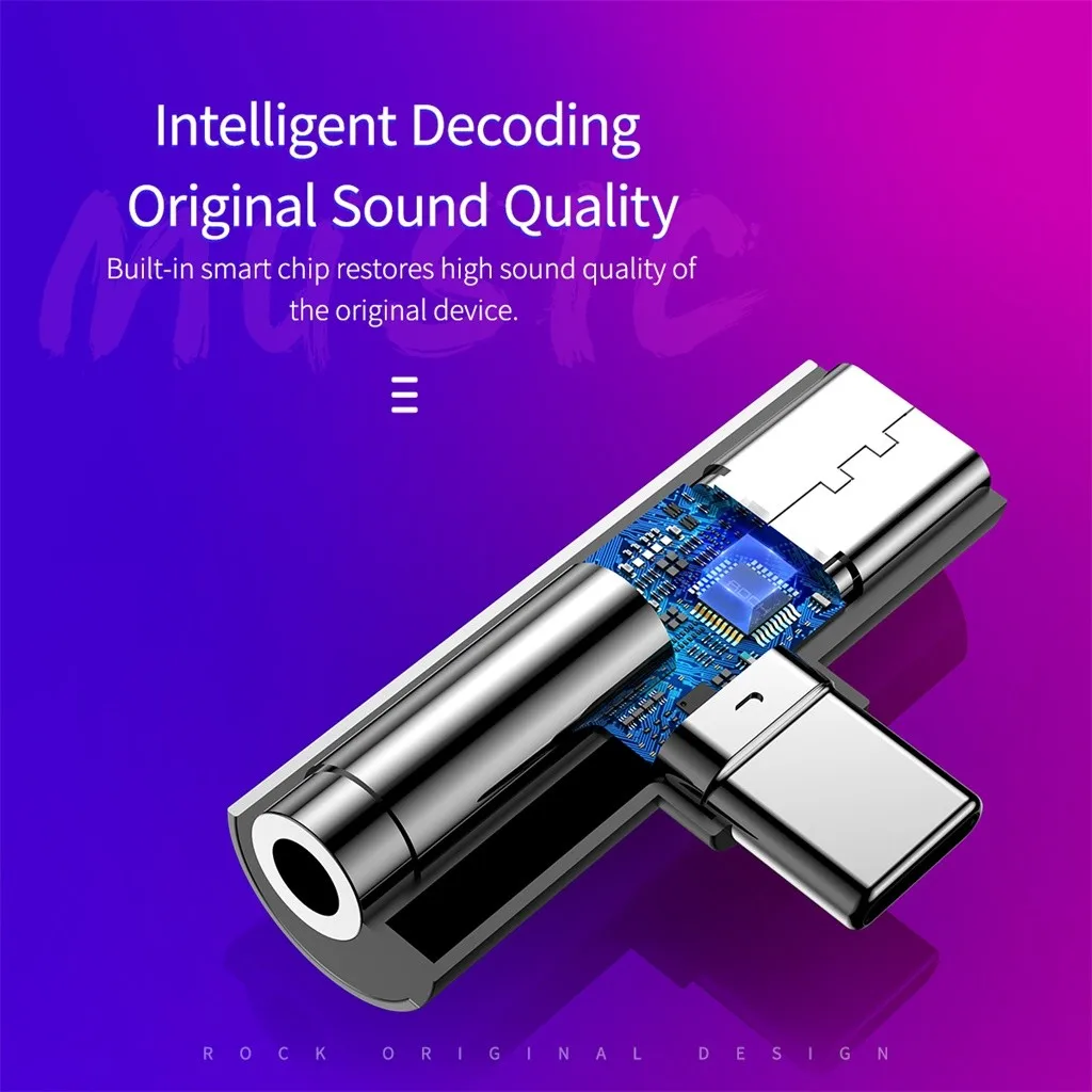 Франшиза прямой без помех 3в1 USB-C type C адаптер Порт 3 5 мм Aux аудио разъем для