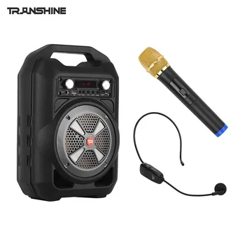 

TRanshine LY-035 Portable UHF LED Audio Speaker Super Bass Speaker with Handheld Microphone Wireless Headset