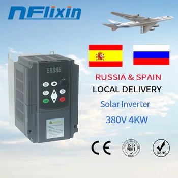 

For Europe !4KW/5.5KW VFD Solar Frequency Inverter DC Input to 3P 380V Output Motor Speed Control